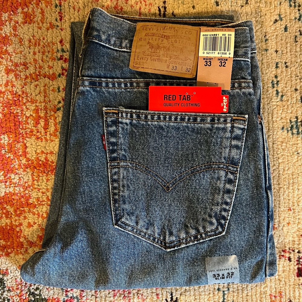 Men’s New/Unworn TRUE VINTAGE 1990’s Levi’s 512 33/32 Slim Fit Jeans with tags